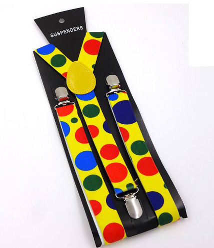 Unisex Patterned Suspenders with 3 Clips — 7 Designs
