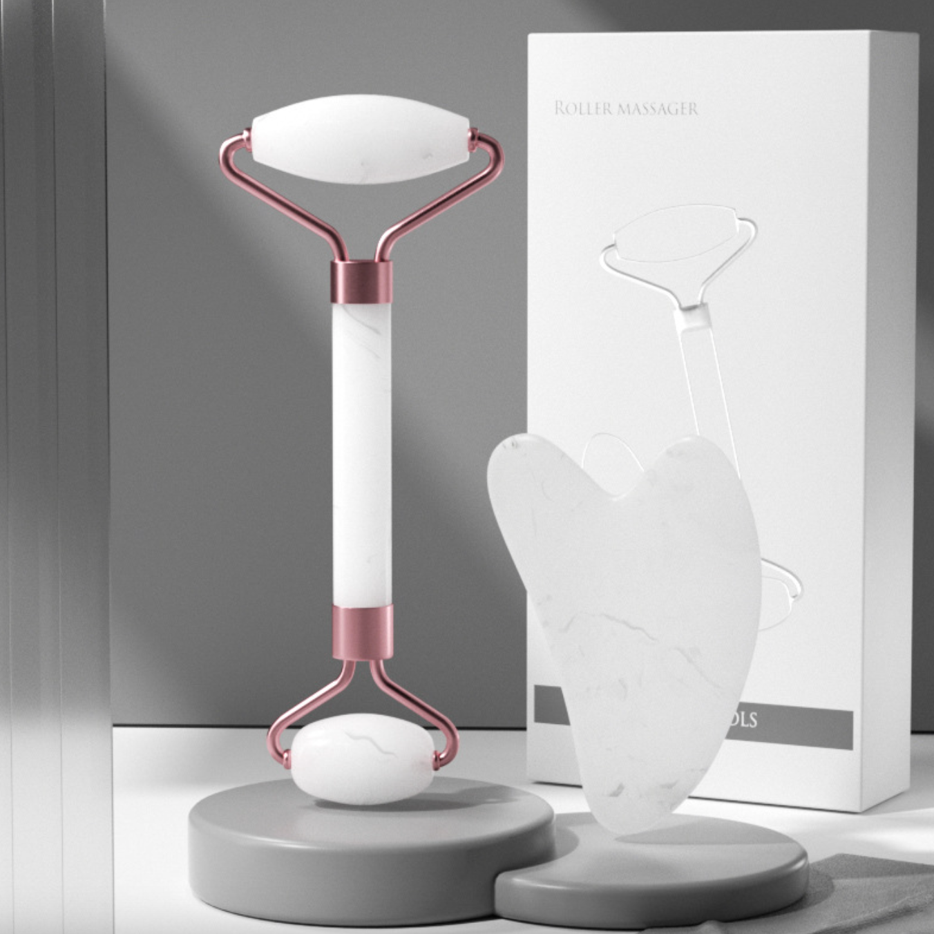 Facial Massage & Gua Sha Roller Set — Glow Up Your Skincare Routine