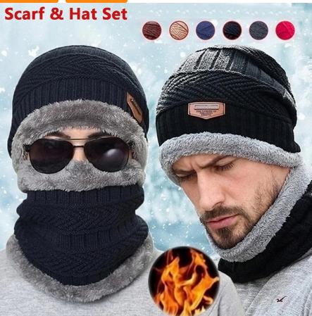 Knit Beanie and Scarf Set — Matching Winter Combo, Actually Warm