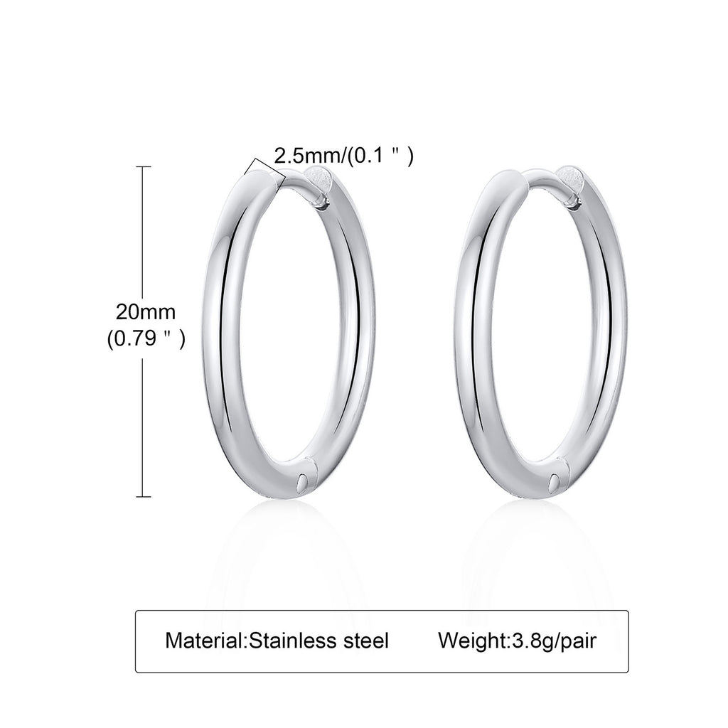 Minimalist Stainless Steel Gold Hoop Earrings for Women