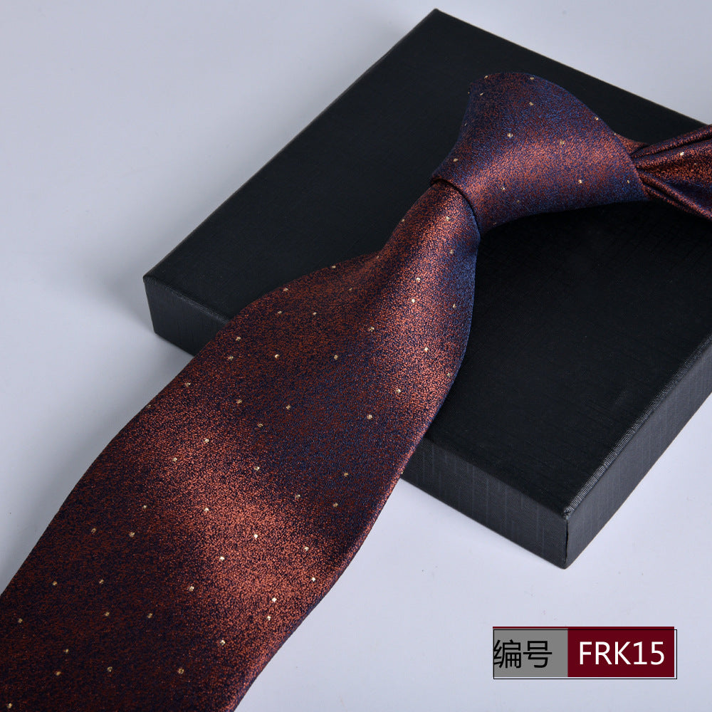 Men's 8cm Striped Jacquard Tie — Classic Width, 19 Colors