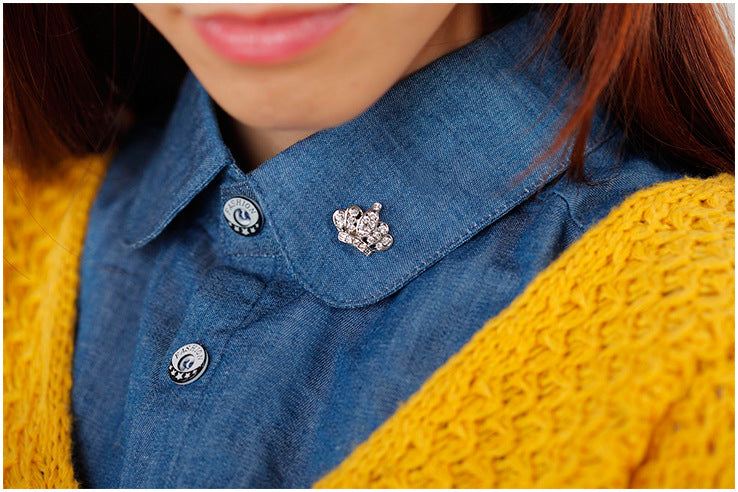 Crown Crystal Lapel Pin — Regal Style, Everyday Wear