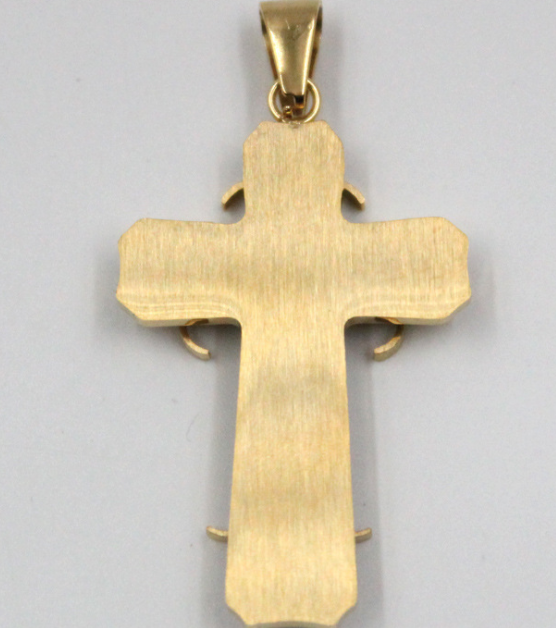 Three-Layer Titanium Steel Cross Necklace Pendant