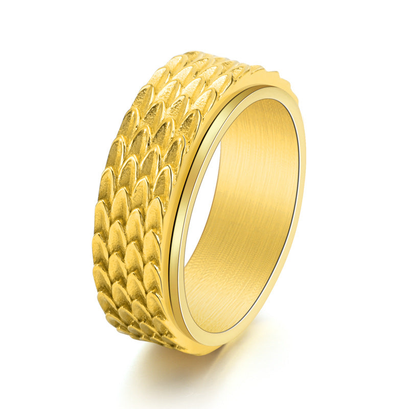 Vintage Men's Stainless Steel Dragon Scale Ring