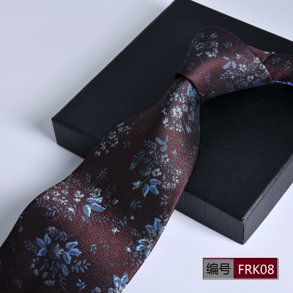 Men's 8cm Striped Jacquard Tie — Classic Width, 19 Colors