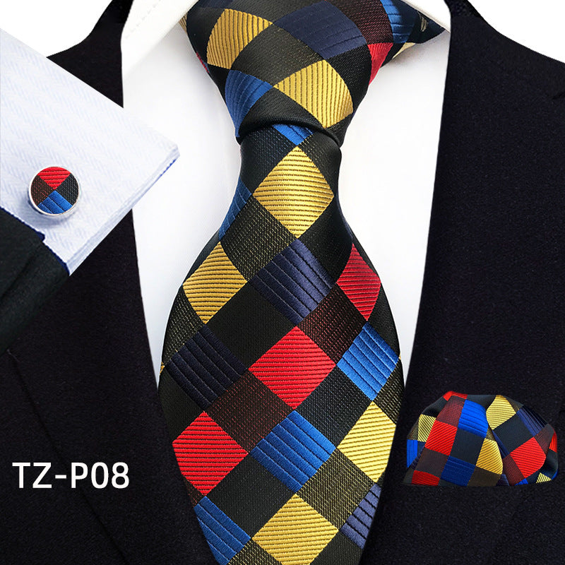 Men's Tie, Pocket Square & Cufflinks Set — 20 Colors, Gift-Ready