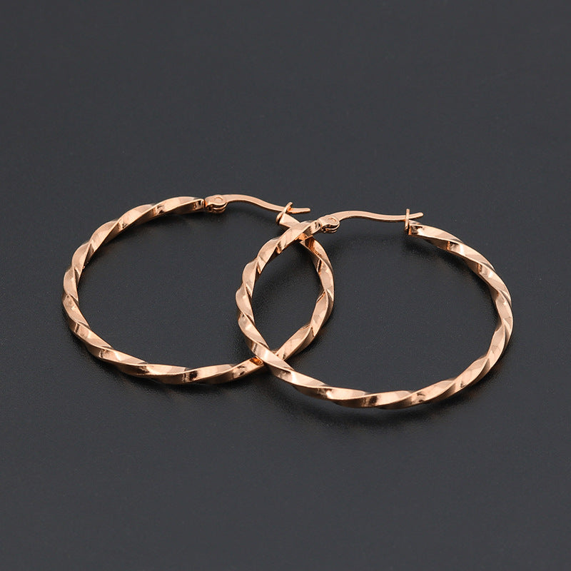 Twisted Large Hoop Earrings — Statement Piece That Never Tarnishes