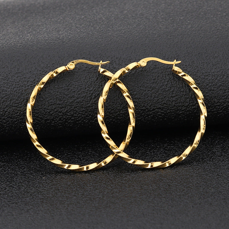 Twisted Large Hoop Earrings — Statement Piece That Never Tarnishes