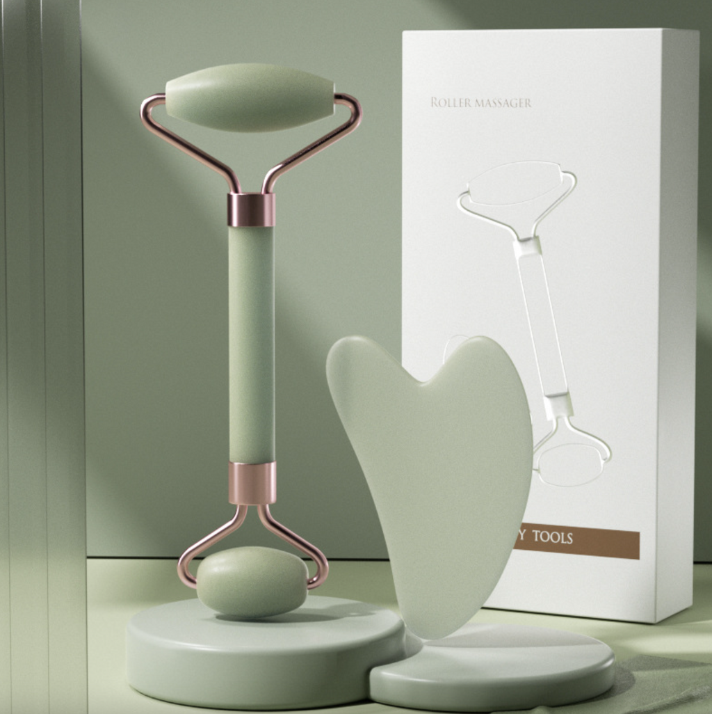 Facial Massage & Gua Sha Roller Set — Glow Up Your Skincare Routine