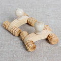 Wooden Roller Massage Tool with Four Wheels