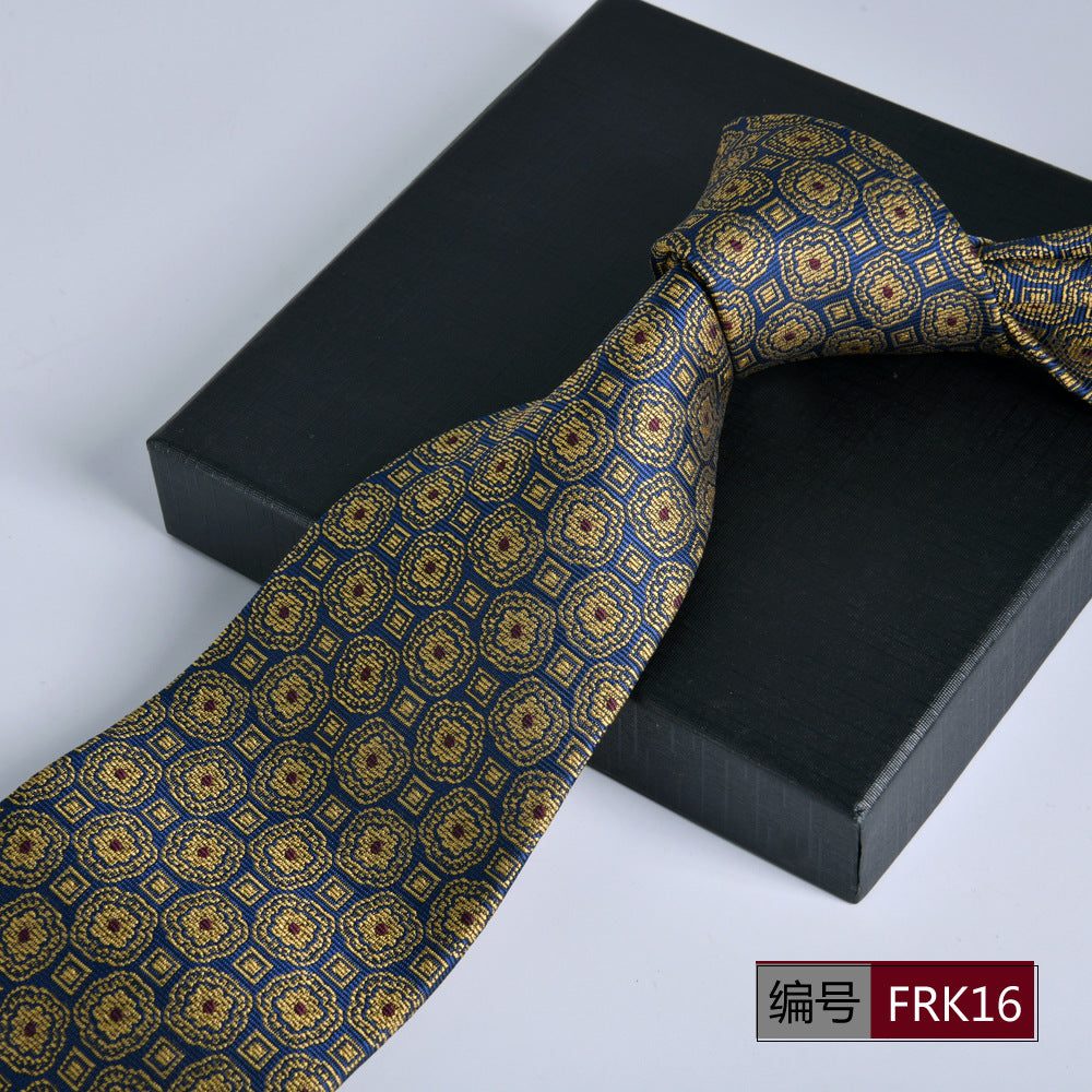 Men's 8cm Striped Jacquard Tie — Classic Width, 19 Colors