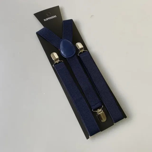 Unisex Adjustable Suspenders with Clip — 20 Colors