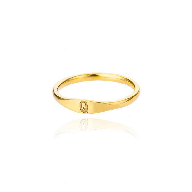Gold Initial Alphabet Ring — Your Letter, Your Style