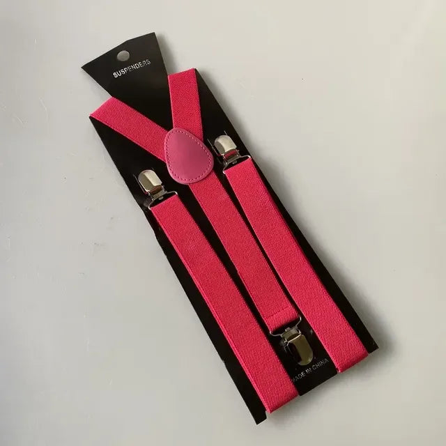 Unisex Adjustable Suspenders with Clip — 20 Colors