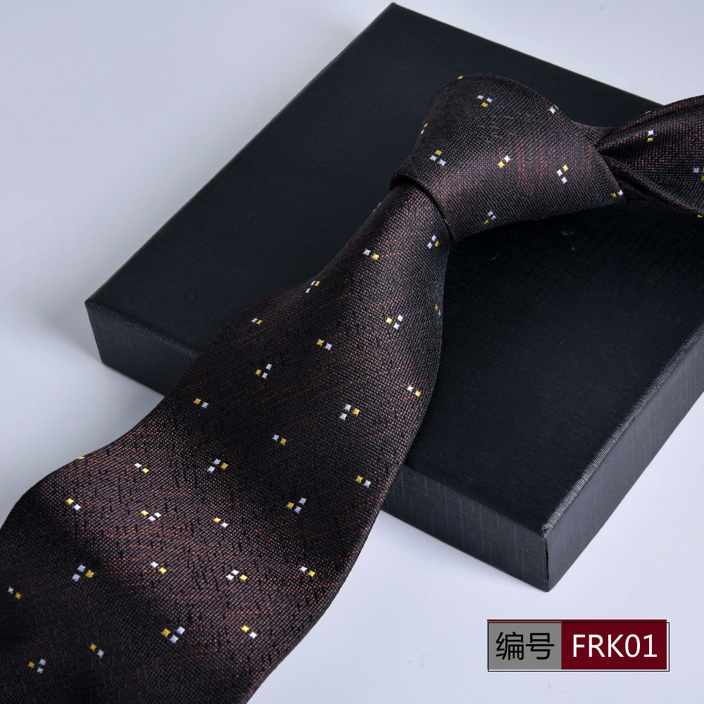 Men's 8cm Striped Jacquard Tie — Classic Width, 19 Colors