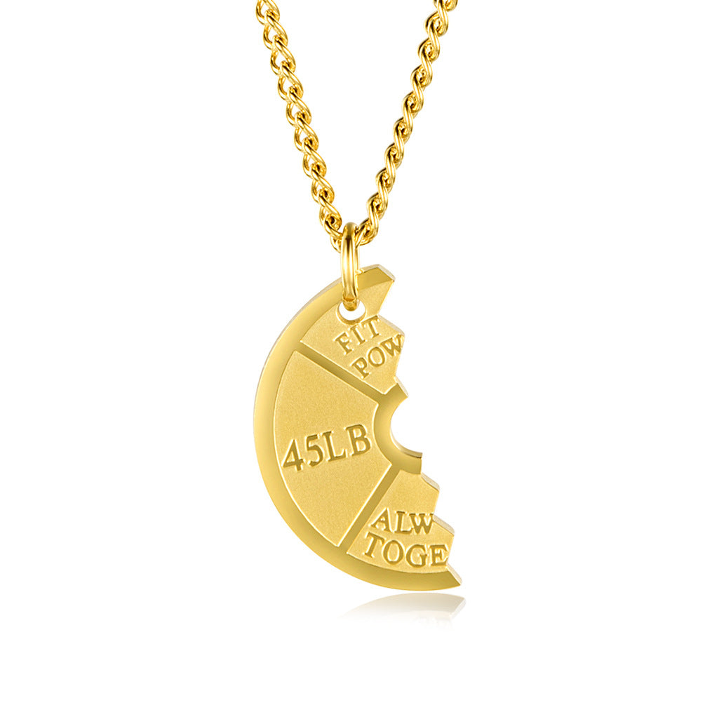 Couples Dumbbell Necklace Set — His and Hers, Gym Edition