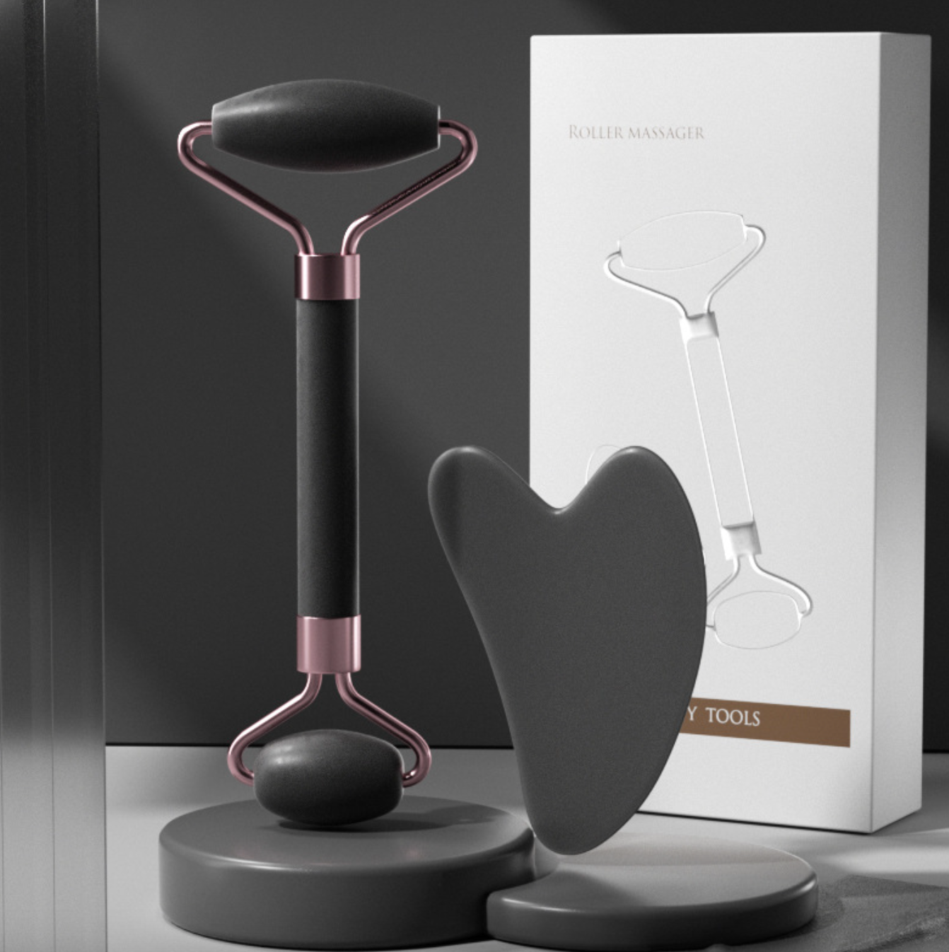 Facial Massage & Gua Sha Roller Set — Glow Up Your Skincare Routine