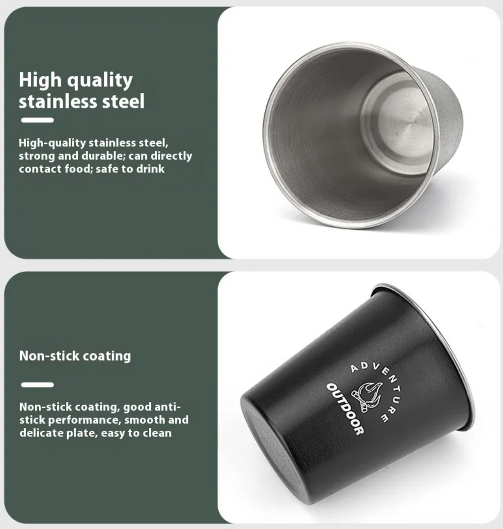 Stainless Steel Camping Cup — Rugged, Rust-Proof, Ready Anywhere
