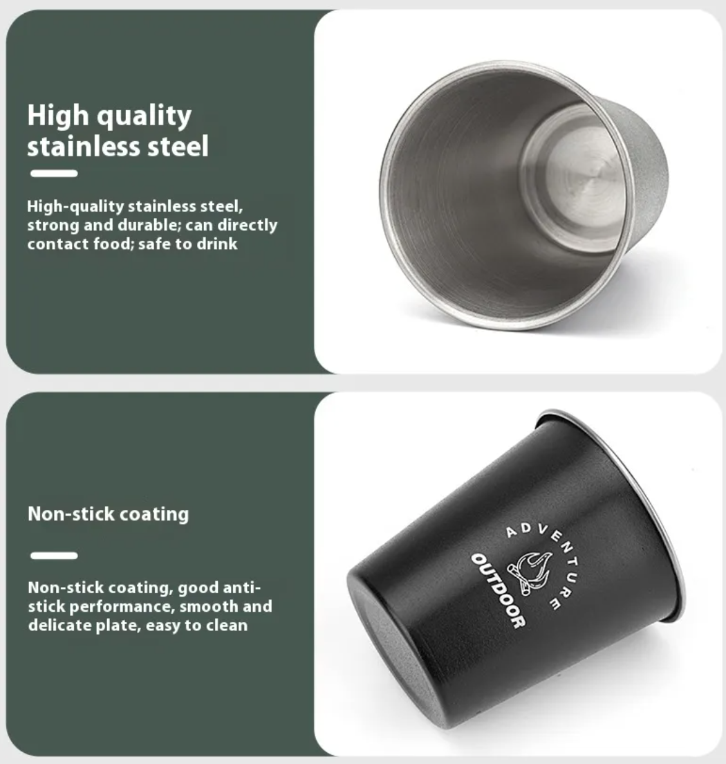 Stainless Steel Camping Cup — Rugged, Rust-Proof, Ready Anywhere