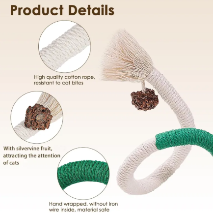 Cotton Rope Cat Chew Toy with Silvervine Fruit