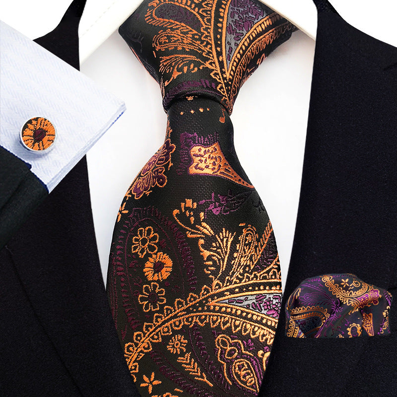 Men's Tie, Pocket Square & Cufflinks Set — 20 Colors, Gift-Ready