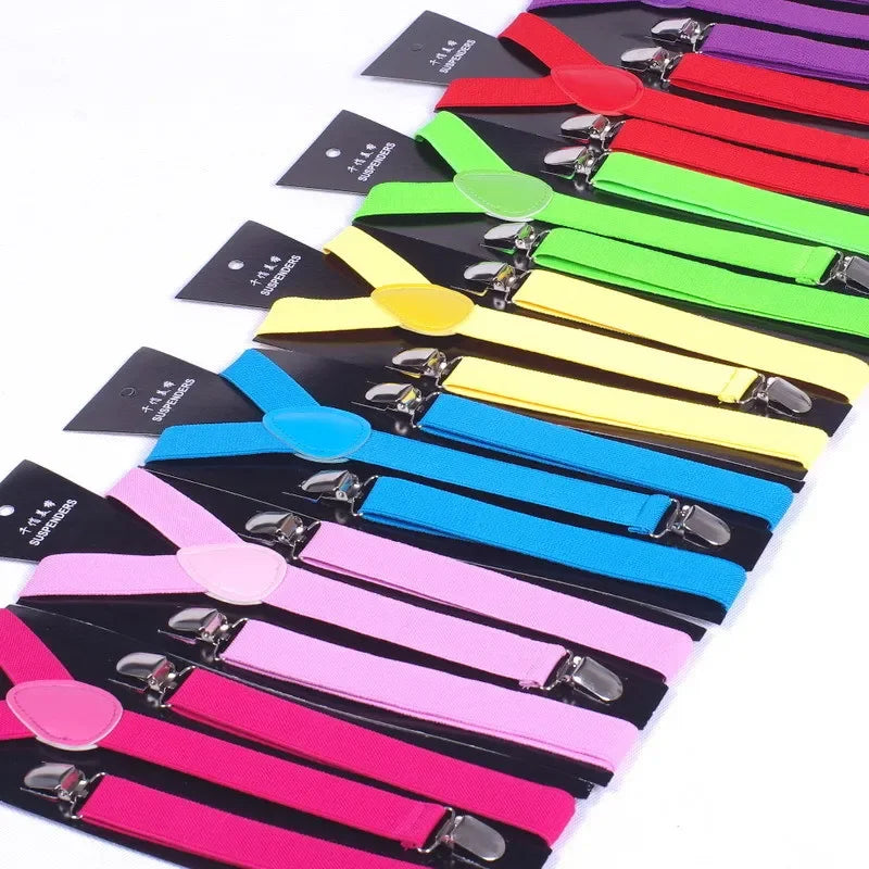 Unisex Adjustable Suspenders with Clip — 20 Colors