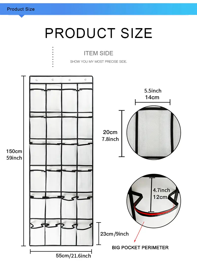 Over Door Shoe Organizer — 24 Pockets, Zero Floor Clutter
