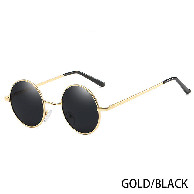 Retro Polarized Round Sunglasses — UV400 Metal Frame