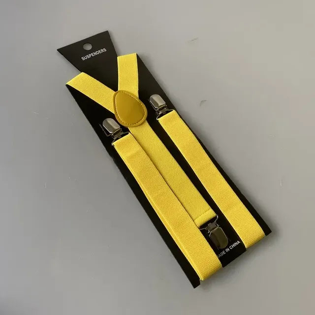 Unisex Adjustable Suspenders with Clip — 20 Colors