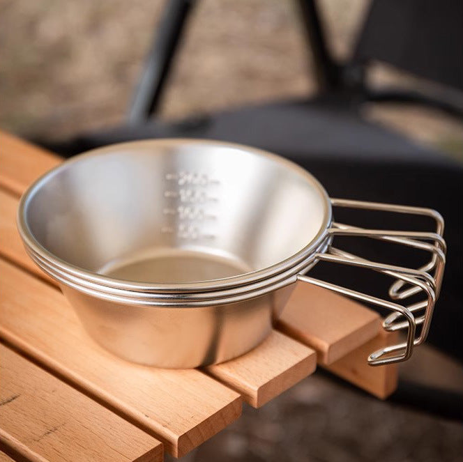 Outdoor Foldable Camping Bowl - Portable 304 Stainless Steel