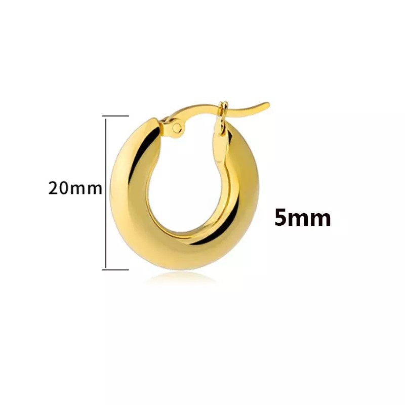 Fashionable 5.0 Stainless Steel Thick Hoop Earrings
