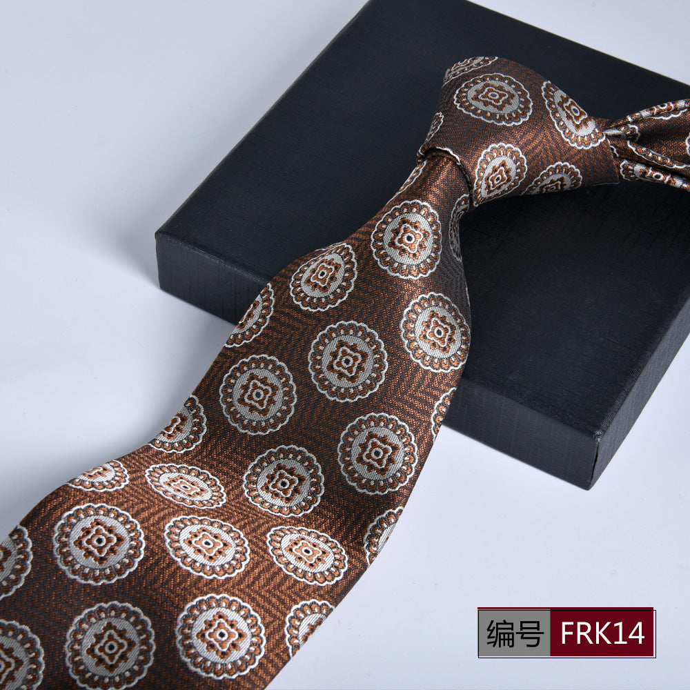 Men's 8cm Striped Jacquard Tie — Classic Width, 19 Colors