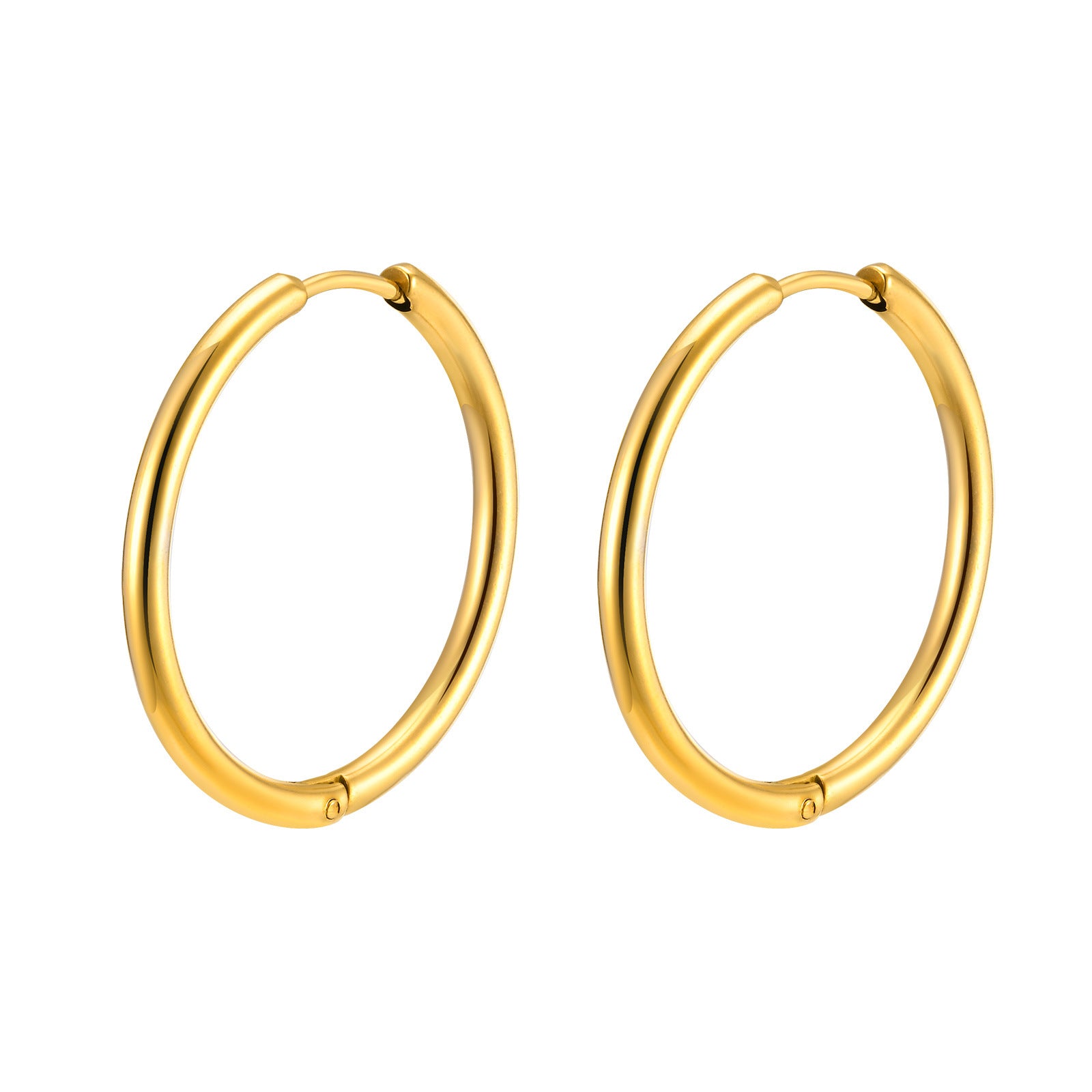 Minimalist Stainless Steel Gold Hoop Earrings for Women