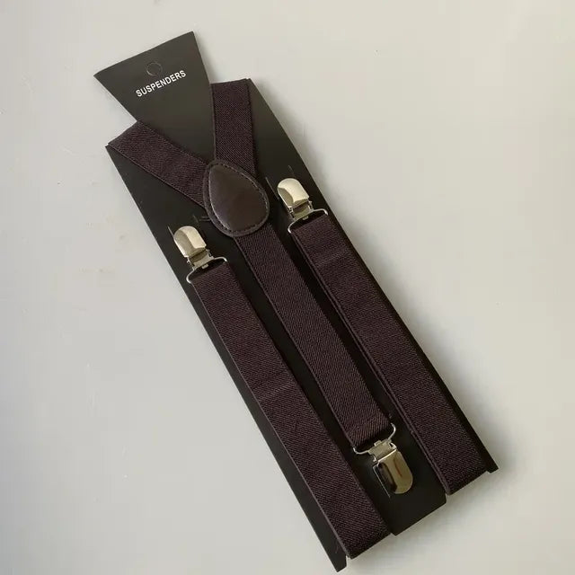Unisex Adjustable Suspenders with Clip — 20 Colors