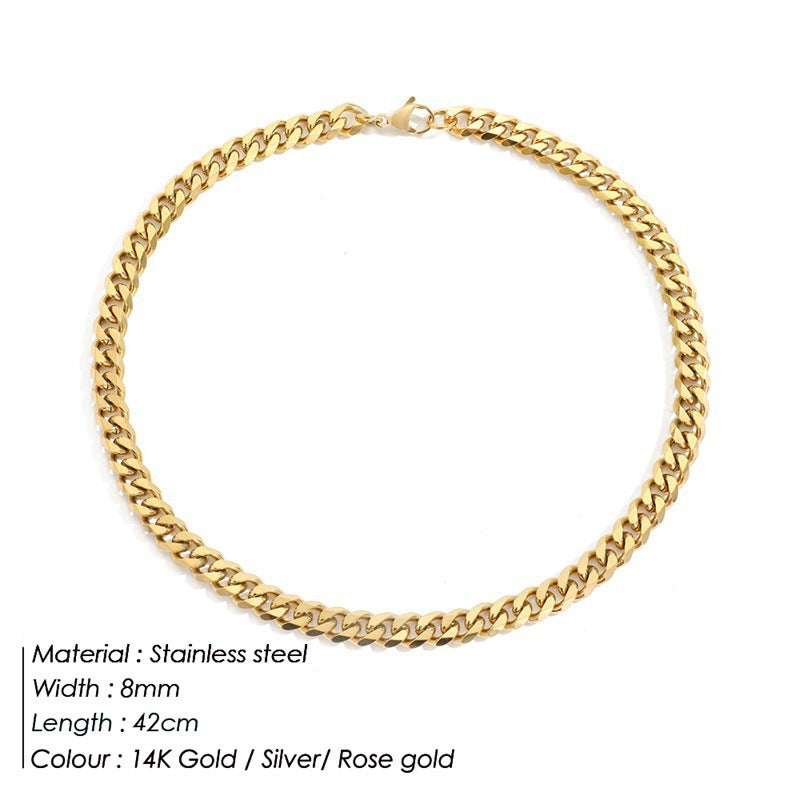 Cuban Link Stainless Steel Necklace — Multiple Widths, Unisex