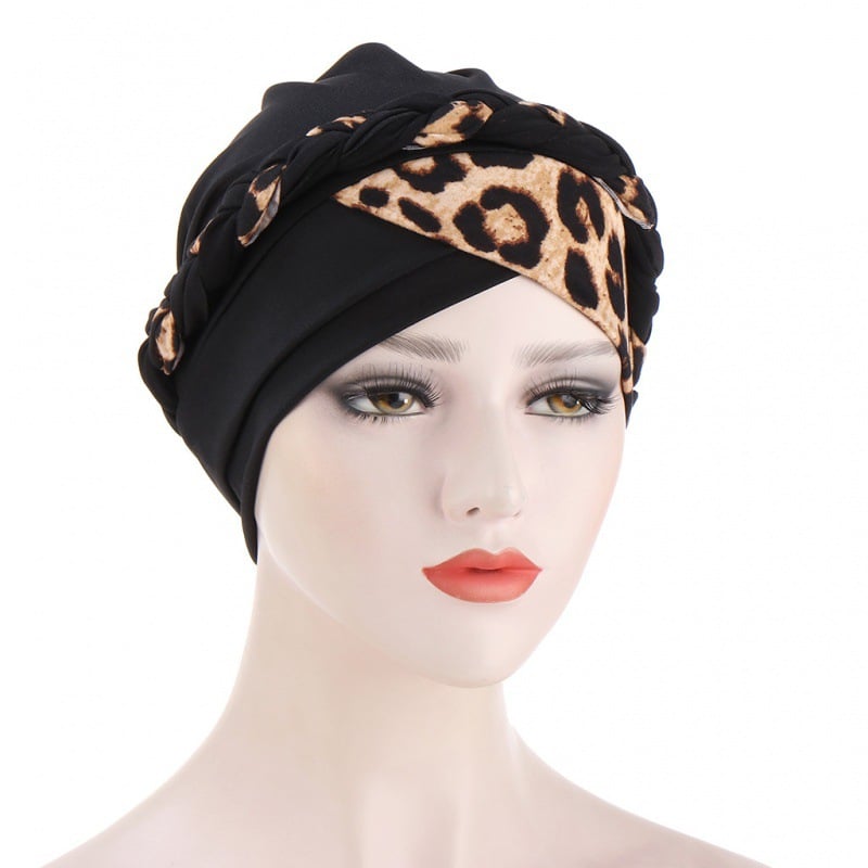 Leopard Print Patchwork Bandana Hat