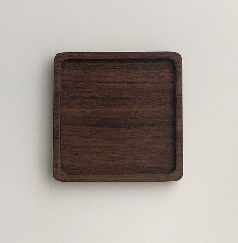 Natural Walnut Wood Coaster — Minimalist Desk Essential